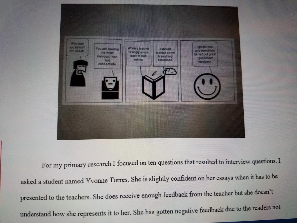 abby44472's tweet photo. 2visuals r included because one is the analysis and the other illustrates a teacher upset at the student then the student relaxing. #BONFYC https://t.co/wRoAxCx16q