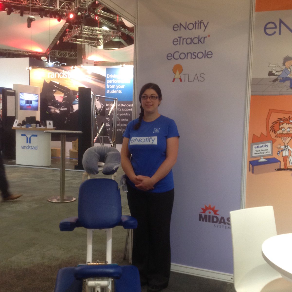 VLESupport's tweet image. All set up and ready to go #stand33 #AoCConf . Come and visit for your free massage #eNotify