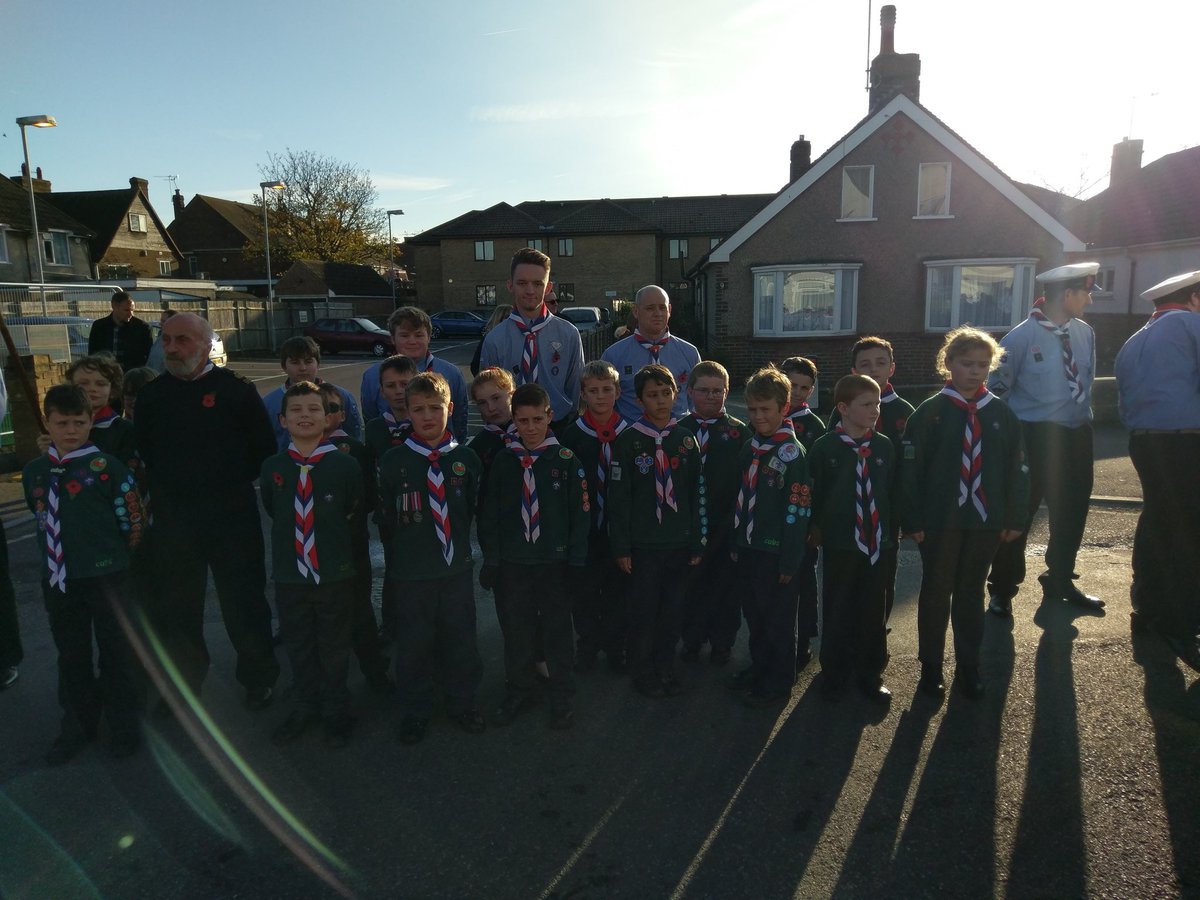 Lancing35cubs's tweet photo. 3rd/5th Cubs in remembrance day parade in Lancing on Sunday. Great turn out from whole group. So proud. #lessweforget #RoyalBritishLegion https://t.co/fGlu90miv8