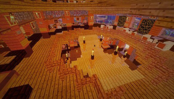 キバノロ 交易所内装完成しました 一階 二階は取引するところで 三回は職員の休憩所になってます 階段が大きくなりすぎてちょっとじゃまですね