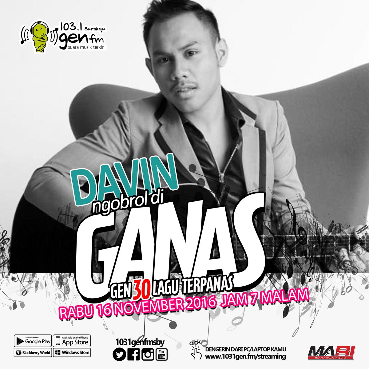 yg sabar dong aahhh nungguin <a href="/NadyaBAP/">B'tary Anindita P</a> ngobrol brg <a href="/davinsitohang/">Davin Sitohang</a> di #GANASGEN1031 dgrin lagu panas aja dulu deh