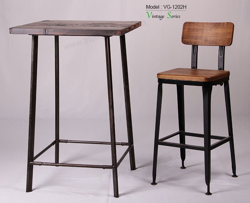 Ash wood seat and back, vintage appearance. Chair and bar stool. Do you like it?