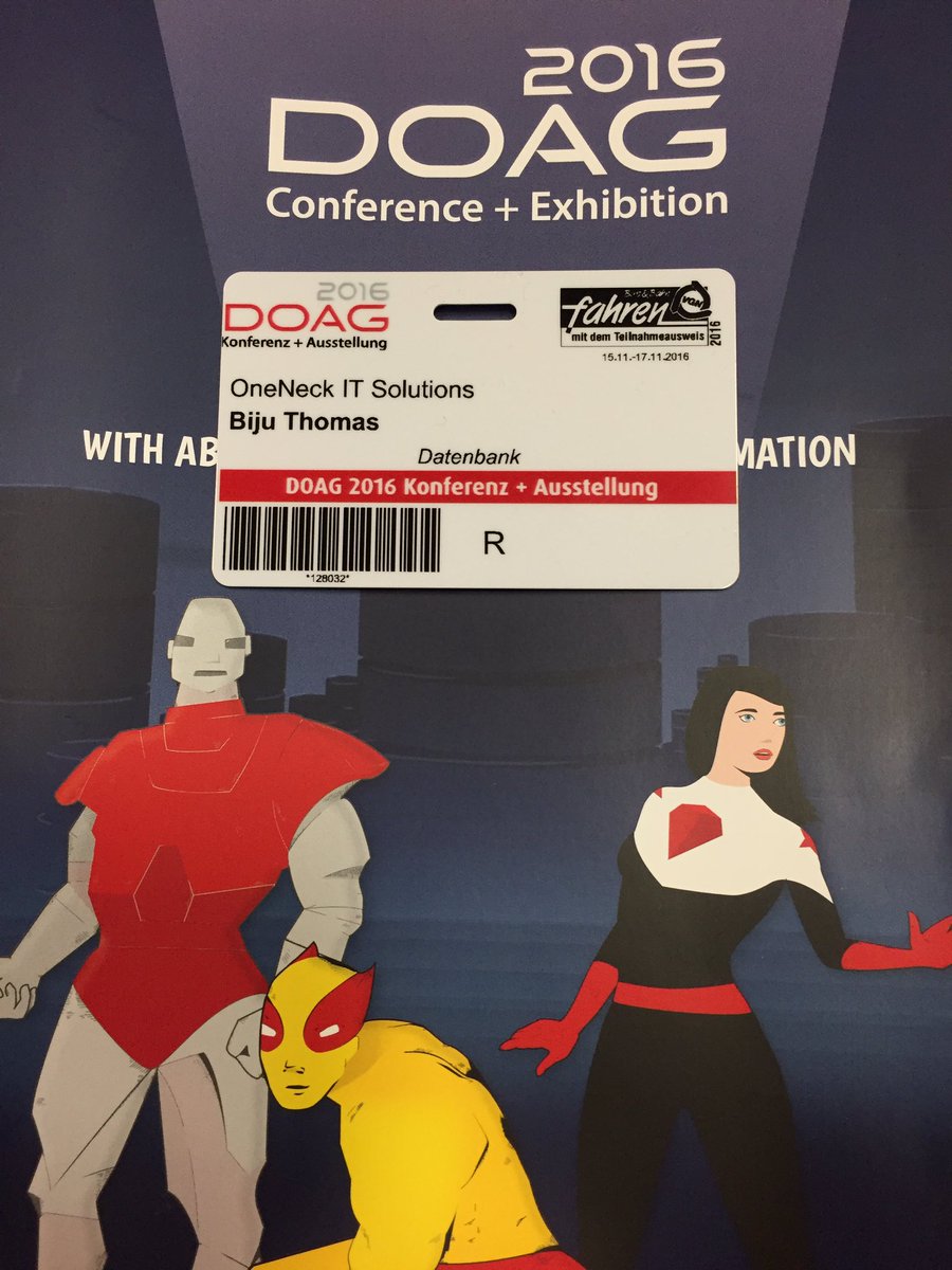 bijoosX's tweet photo. Checked in #DOAG2016 #ACED #OneNeck @OneNeck_IT https://t.co/eDK48bqohk