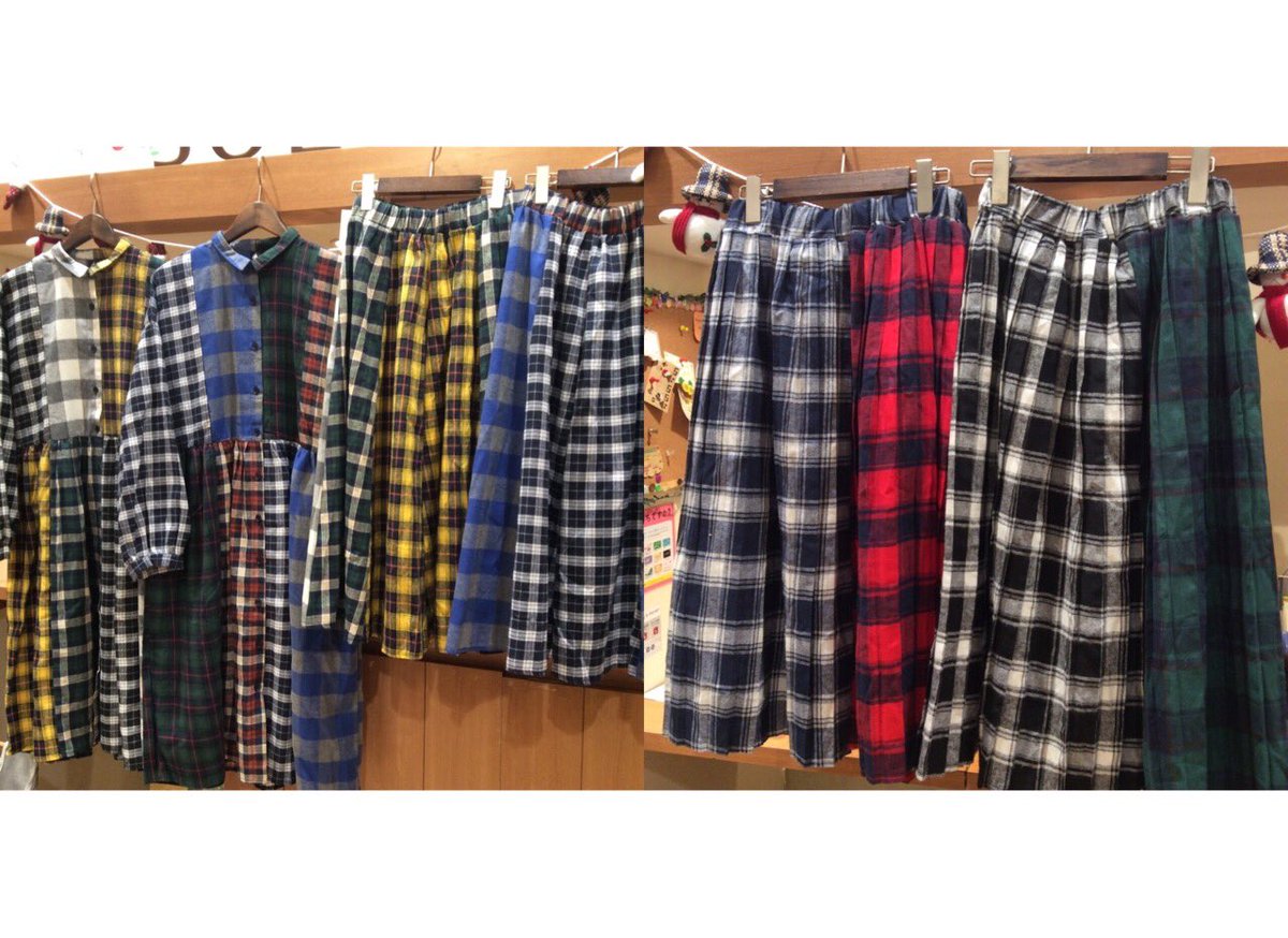 Jolie Hep Five店 Merlot からたくさん 新商品入荷いたしました スタッフおすすめはチェックの ワンピースとスカート パッチワークが個性的で可愛いです