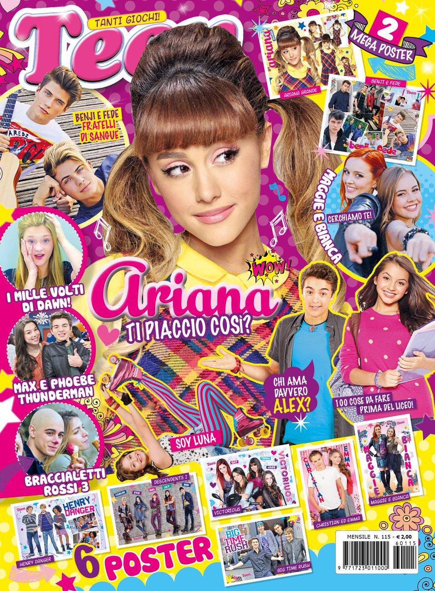TeenMagazineges's tweet photo. NUOVO TEEN 115 in edicola e online edizioniges.it
#arianagrande @DisneyChanIT @NickelodeonIT @RaiGulp @BraccialettiRos E TUTTE LE STAR TV!!! https://t.co/Ld2bGyF1XW