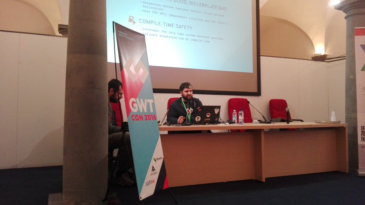 Here we are. The second day starts with <a href="/maximum_bark/">Max Barkley</a> #errai #framework #RedHat #gwtcon2016