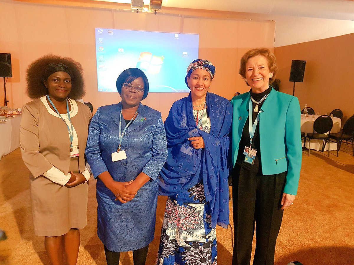 BREAKING: <a href="/AminaJMohammed/">Amina J Mohammed</a> takes over as Chair of the Network of Women Ministers of Environment and Leaders. #COP22Nigeria #COP22 🇳🇬☘️💚🙋🏼