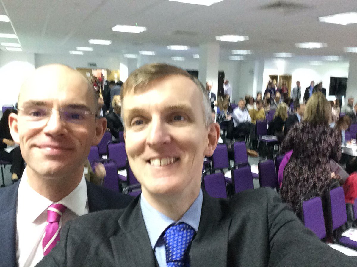 DaveWalters68's tweet photo. @pauljnorbury preparing to chair #ADS16 as our clients and guests arrive @PwC_Midlands. Some interloper in the picture too. https://t.co/xbAxy1aKcY