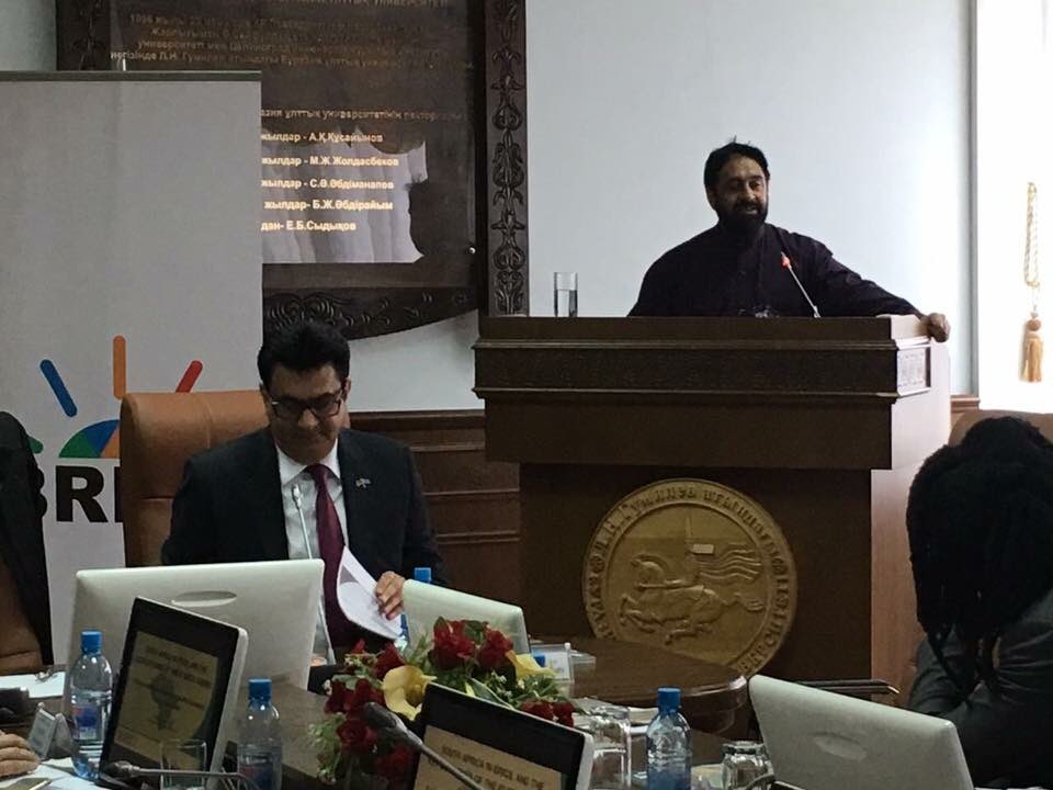 SAEmbassyKZ's tweet photo. On 10.11.2016 the BRICS Seminar was delivered at  ENU Astana, by Prof.Anil Sooklal,Deputy Director General:Asia and Middle East, DIRCO https://t.co/YNmZnCM96C