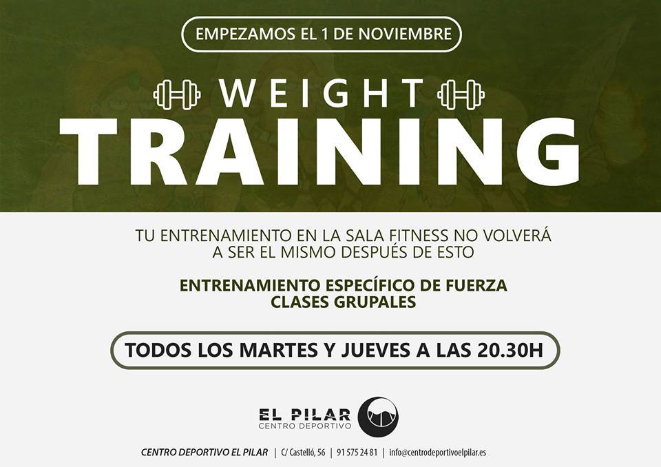 deporelpilar's tweet photo. Hoy te esperamos en nuestros entrenamientos de fuerza en clases grupales. Recuerda a las 20:30h!!! https://t.co/a7GSPopVvX