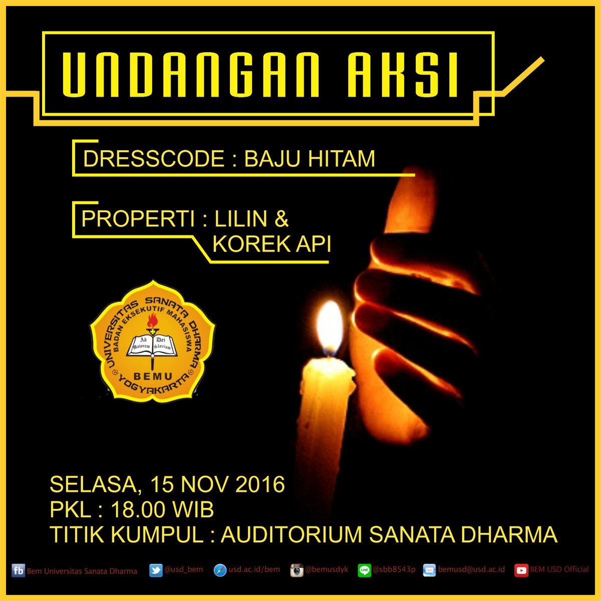Hari ini pukul 18.00 di depan Audirorium Driyarkara USD ada aksi solidaritas doa bersama lintas iman
Mari Merapat kawan :)
