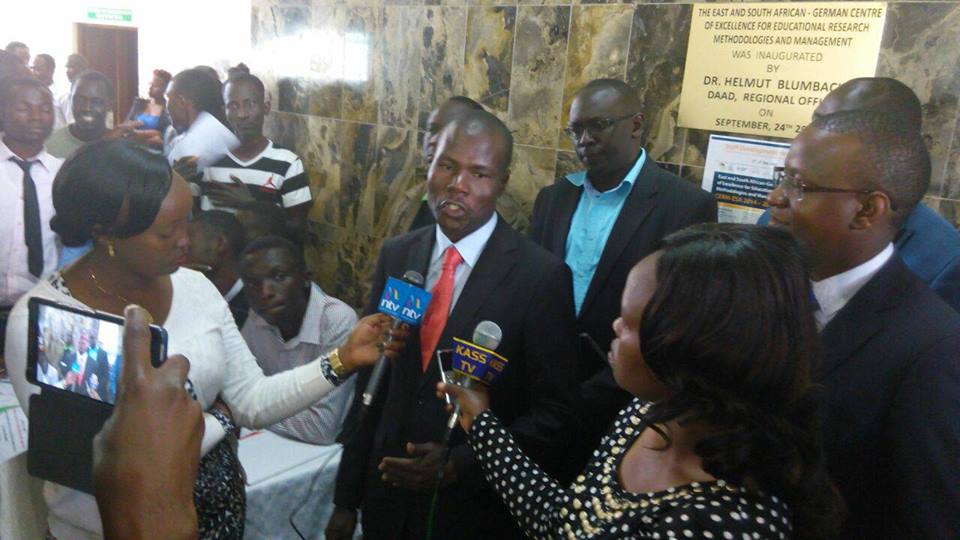 IRPNKenya's tweet photo. IRPN Executive Director Mr. Fredrick Ogweno addressing the media shortly after delivering his speech. #BeyondtribeinMoi https://t.co/09TgqM9Uzp