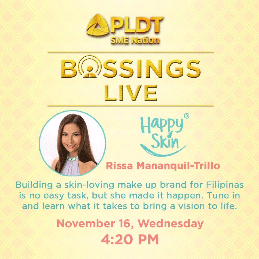 PLDTEnterprise's tweet photo. Catch us live w Rissa Trillo as we discover how our favorite make-up was built! Have questions? tweet us & use #BossingsLive #SMENation https://t.co/99p9RYTYnX