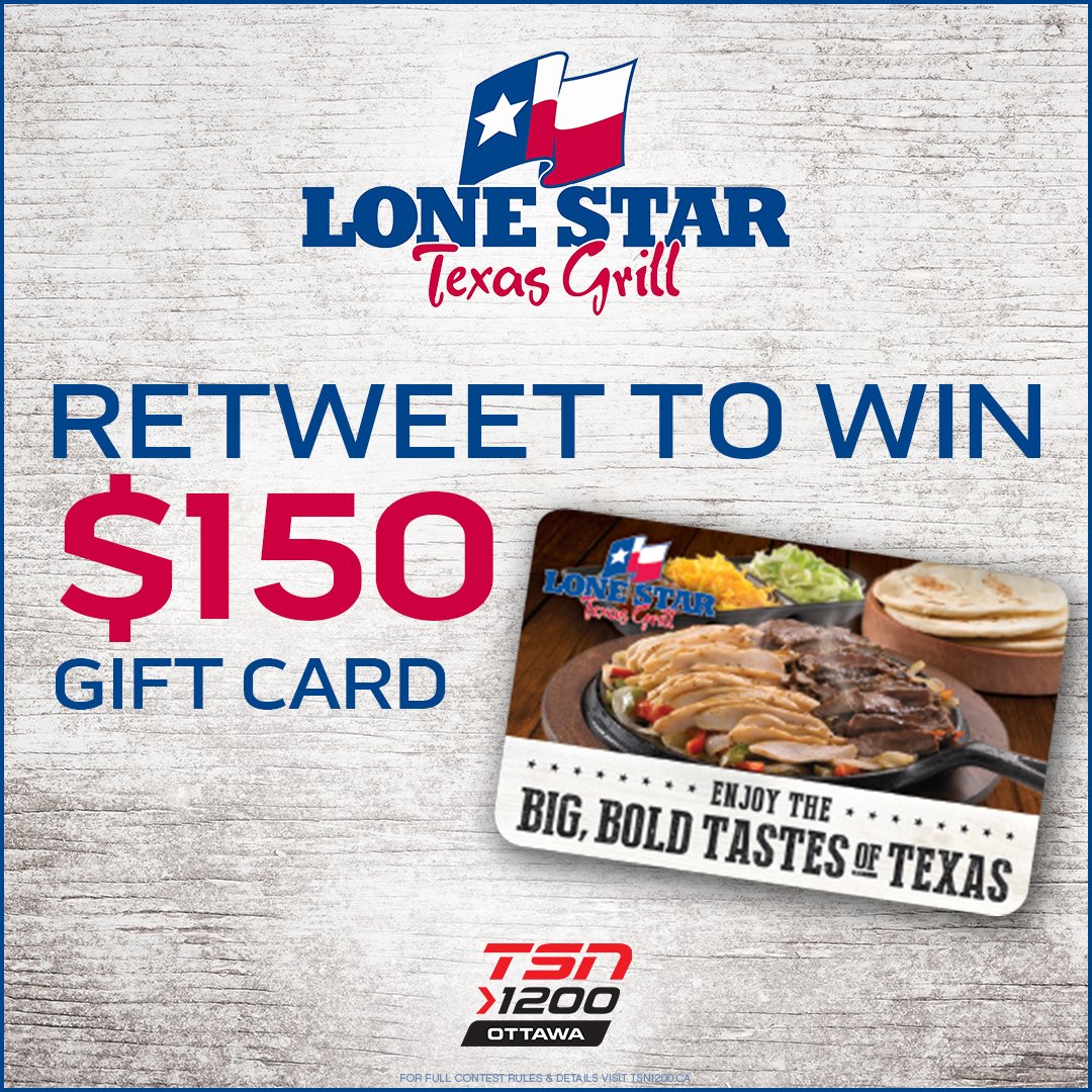 TSN1200's tweet photo. RETWEET TO WIN a $150 gift card to @lonestar_tg! Try their new Fire It Up menu today! https://t.co/MUEEgtyU4u https://t.co/bZJDO5hupw