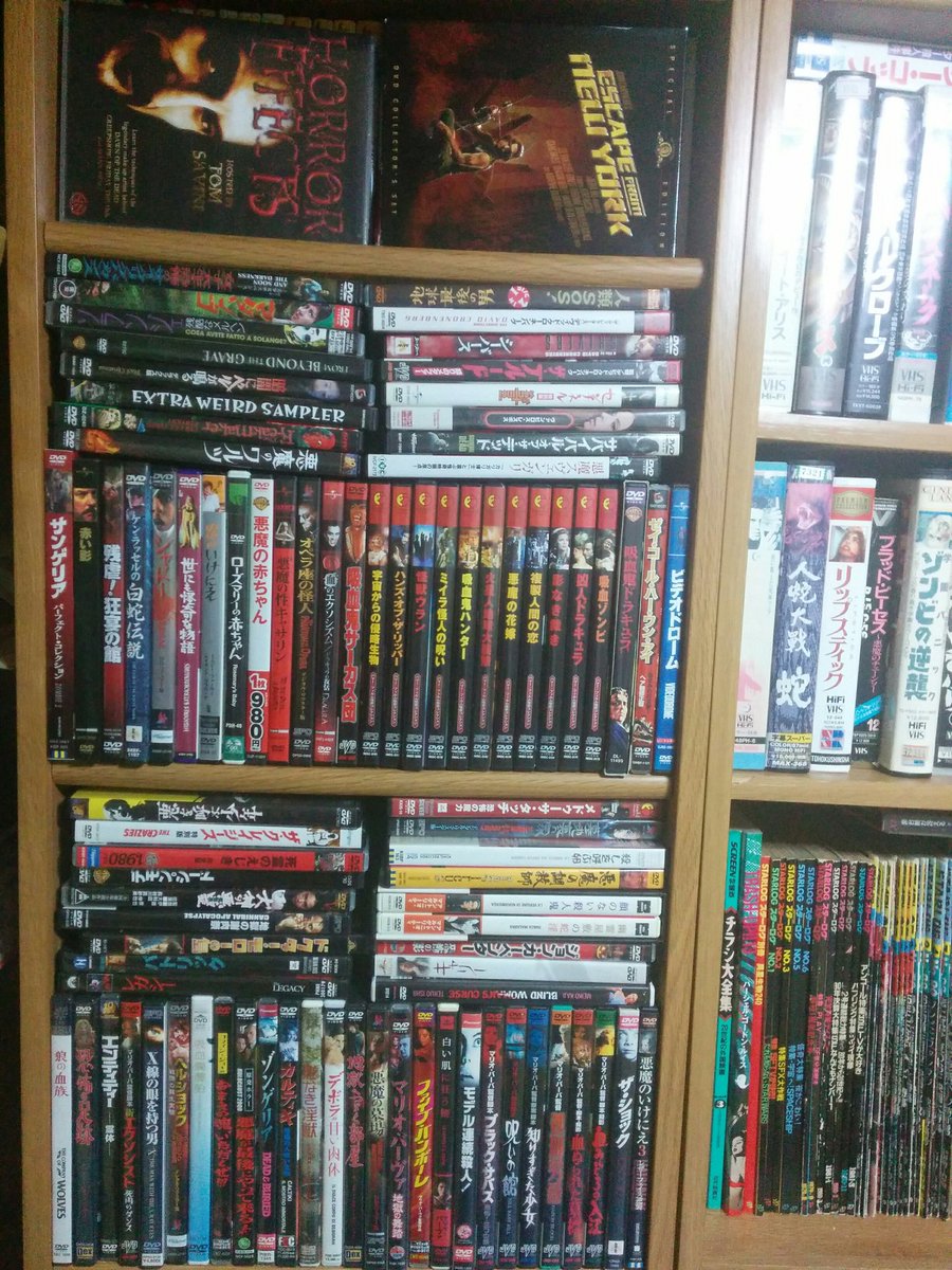 クロケット 趣味部屋の整理中 映画チラシを棚の上に移動してdvdの一部を収納することが出来た クロケット 趣味部屋の整理中 映画チラシを棚の上に移動してdvdの一部を収納することが出来た