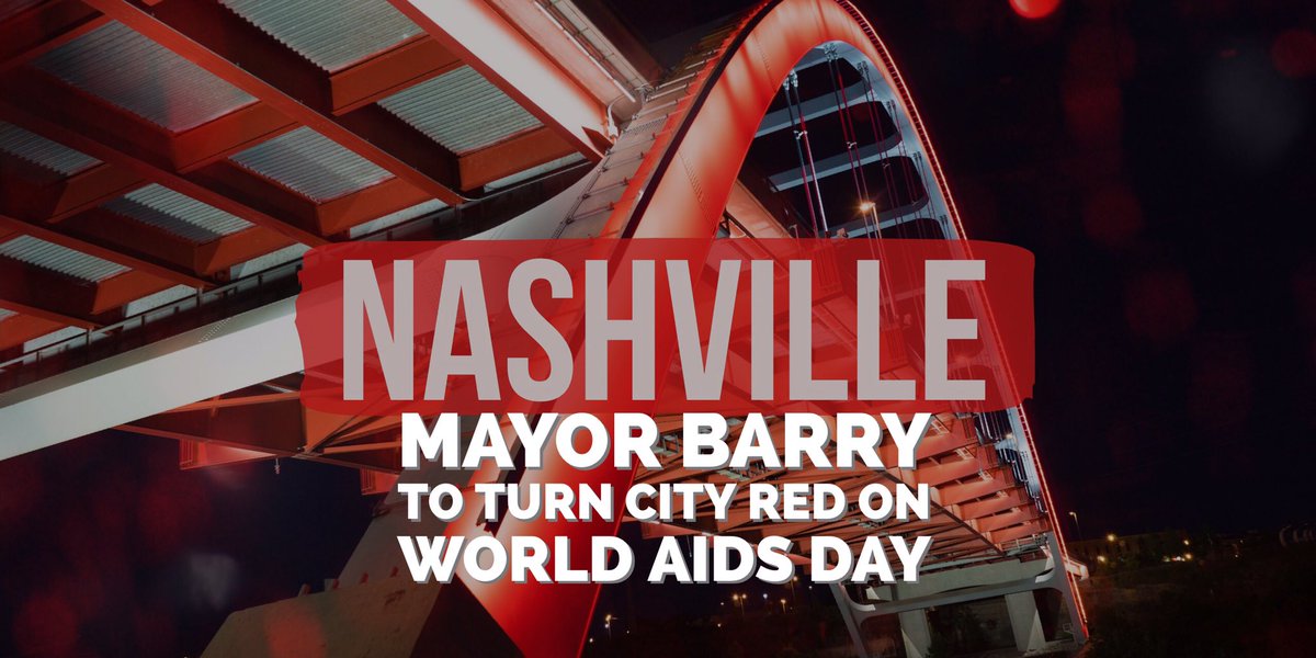 imstillJosh's tweet photo. Breaking News: On 12/1/16, #WorldAIDSDay, @MayorMeganBarry to turn Nashville's Gateway Bridge &amp; Metro Courthouse red! #thankyou #LOVEMyMayor https://t.co/l9FrNdhO2i