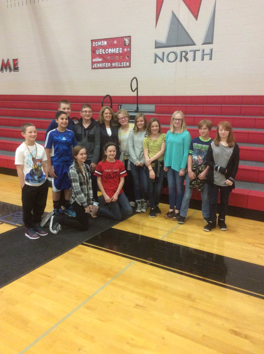 missocg1's tweet photo. What an awesome author visit with Jennifer Nielsen! We loved her message about creativity and pursuing BIG DREAMS! https://t.co/0fqdPNoSPy