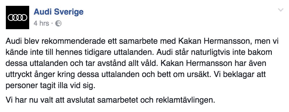 eliasbetinakis's tweet image. 1. Sjukt svagt av @audi att skylla på byrån #audi #kakan