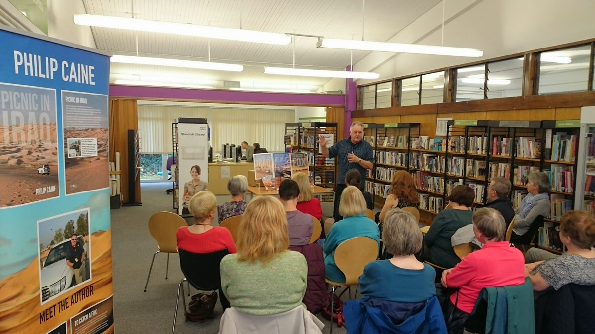 Amb_AngersWigan's tweet image. Thank you #StandishLibrary for inviting me to @philcaine777 presentation about the book &apos;Picnic in Iraq&apos;. See you all very soon! #twinning