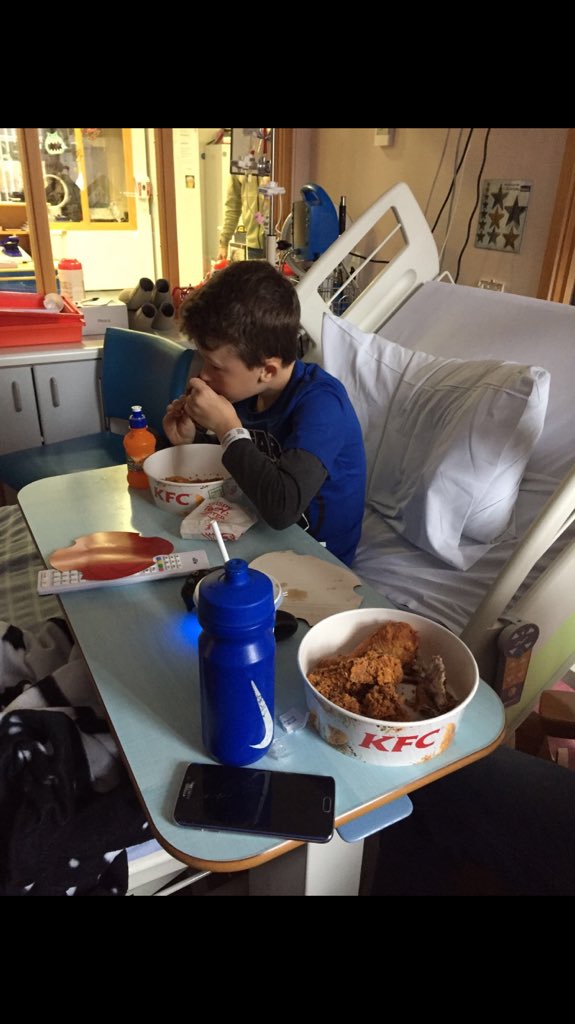SarHolllly's tweet photo. My little man having his KFC again πππ #LetsBeatCancerForBailey #Nephew β€οΈβ€οΈβ€οΈ #LymphomaCancer https://t.co/0QNyeodWkR