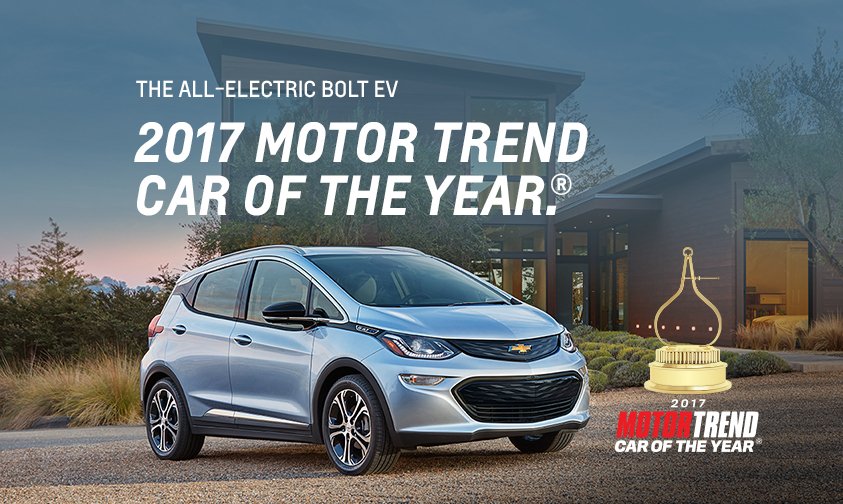 ChevyElectric's tweet photo. The #BoltEV. Best, period. #MTCOTY https://t.co/m52NePz0Ve https://t.co/Oh54TdJv7U