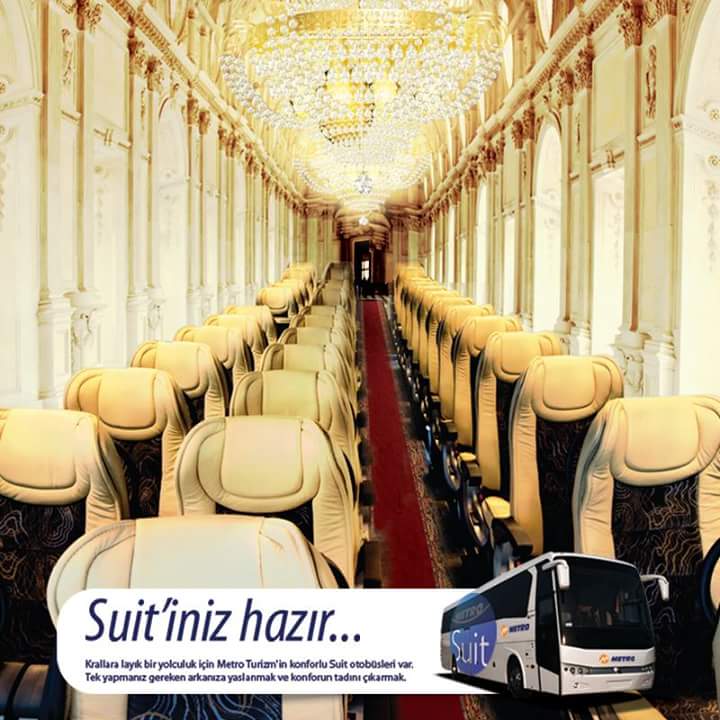 2+1 Suit araçlarımızla konforlu yolculuklar dileriz. metroturizm.com.tr adamlar yapıyor be