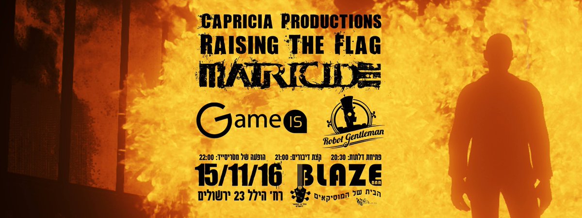 mtrcd's tweet photo. Today we play in Jerusalem at the #BlazeBar !
A really cool event by #CapriciaProductions which are producing music albums as video games! https://t.co/apzhQeRfVi