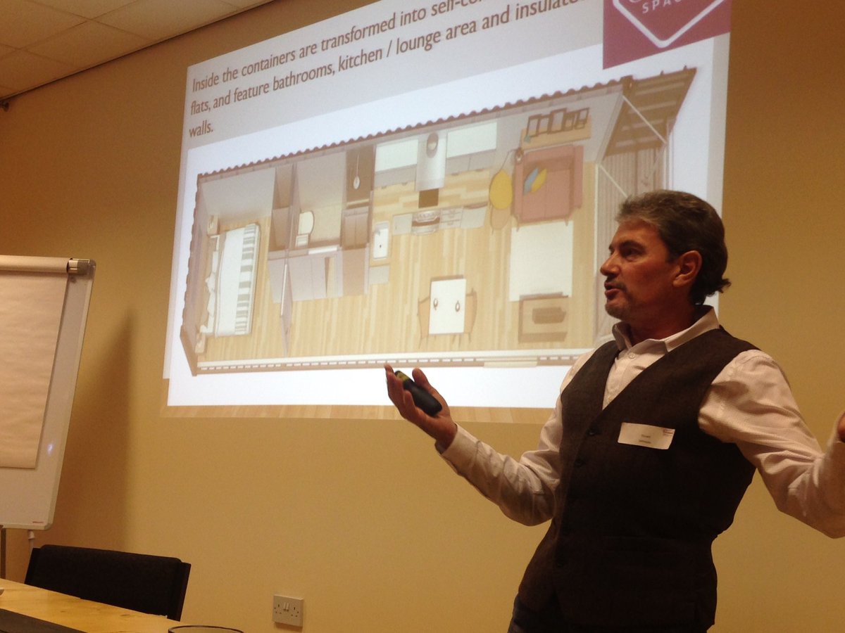 Matt_Kennedy87's tweet photo. .@GraceSpaces presenting at #tpgoodpractice shipping container 🏠 = alternative model alleviating homelessness https://t.co/3sAibAJmlj