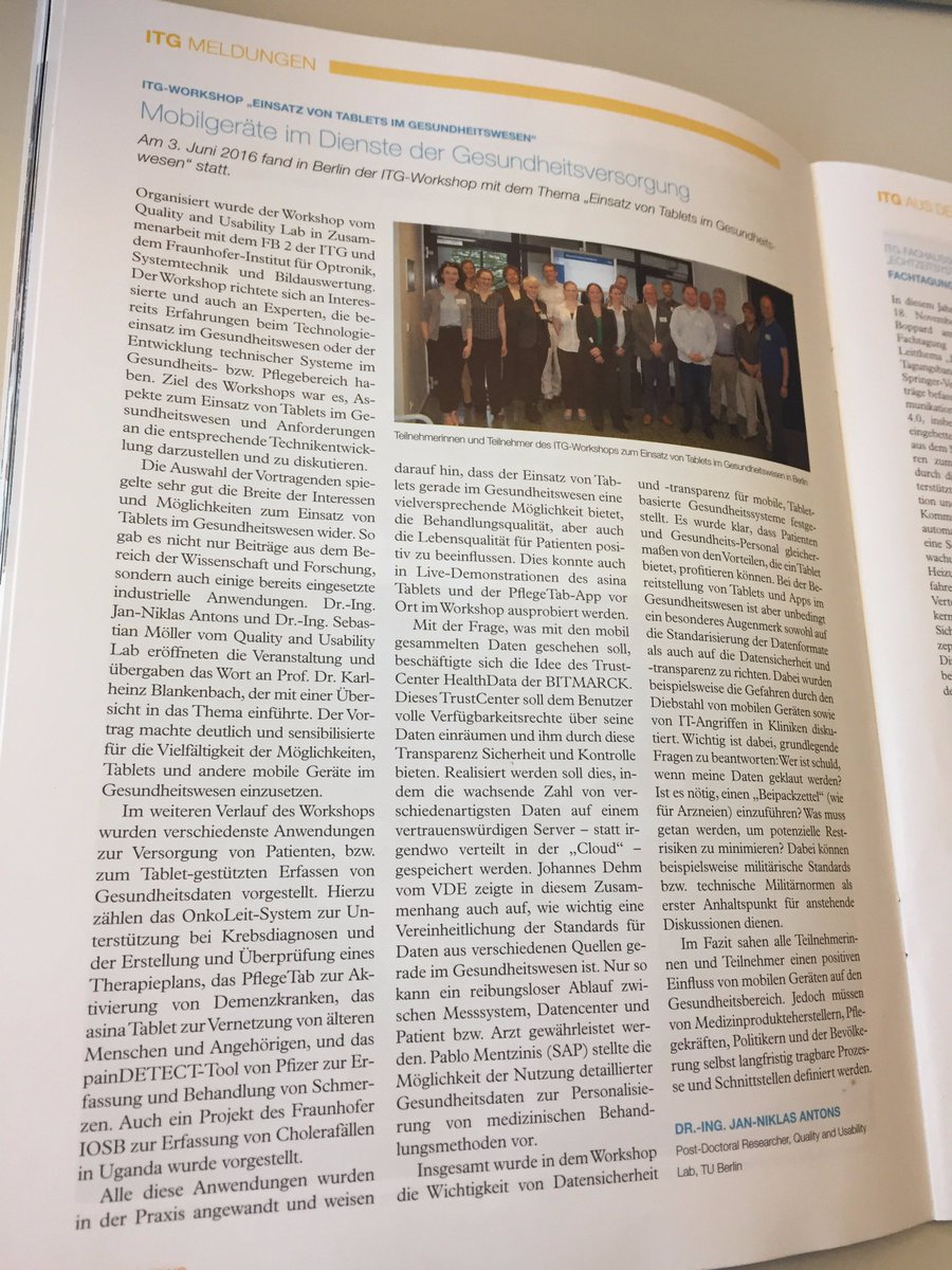 #tb zum ITG-Workshop "Einsatz von Tablets im Gesundheitswesen", wo wir gemeinsam mit Interessierten und Experten diskutieren durften!