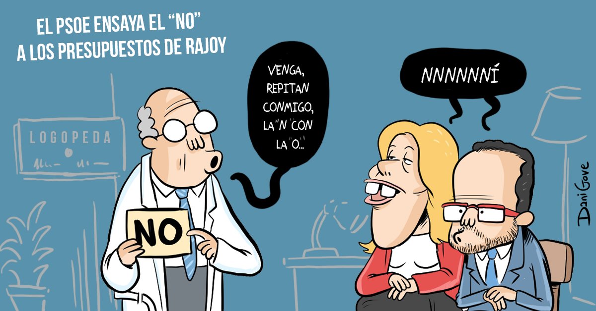 eljueves's tweet photo. Los del PSOE están ensayando muy fuerte para conseguir dar el "NO" a Rajoy. La viñeta del día, de @Dani_Gove 
 https://t.co/XjQRkyDFgH https://t.co/HAKaIYyaNO