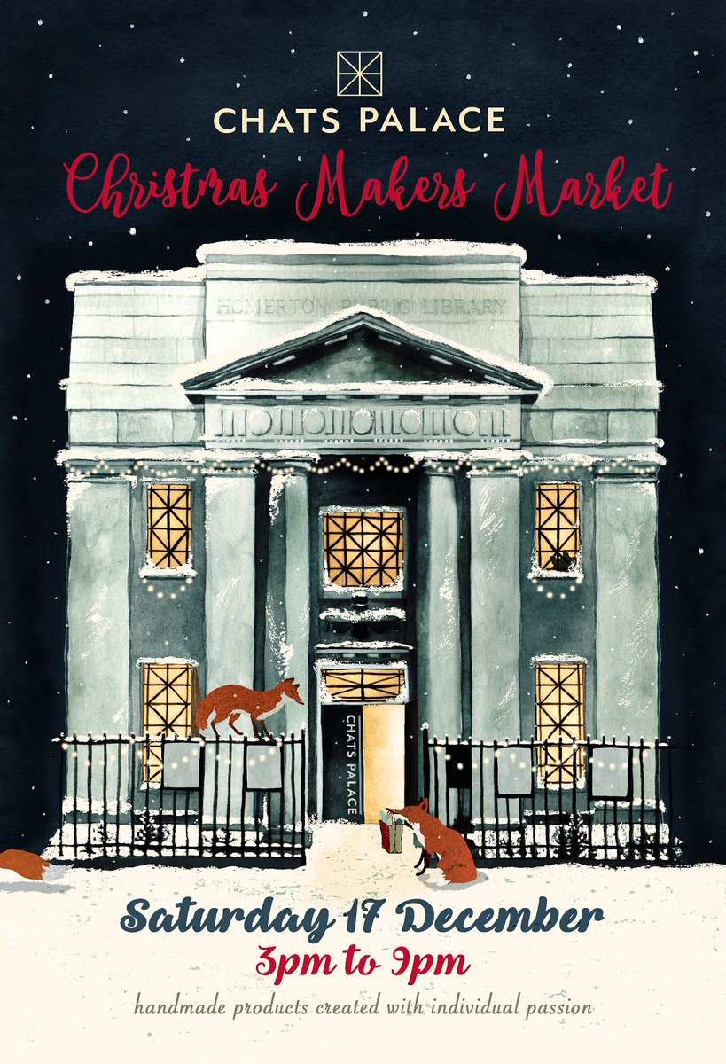 chatspalace's tweet image. Don't miss our annual Christmas Makers Market on Sat 17 Dec. Support your local artisans &amp;amp; small businesses &amp;amp; buy local. @LoveHackney