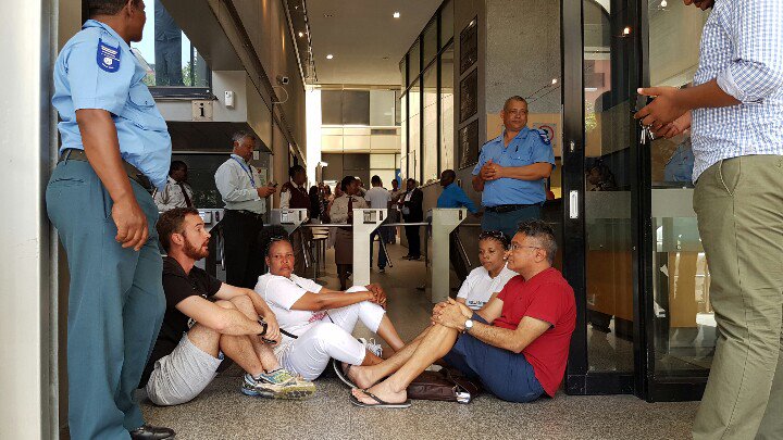 Reclaim the City protestors are blocking the entrance to the provinces public works offices in Dorp St. <a href="/TheCapeArgus/">Cape Argus</a> <a href="/IOL/">IOL News</a> @capetimessa