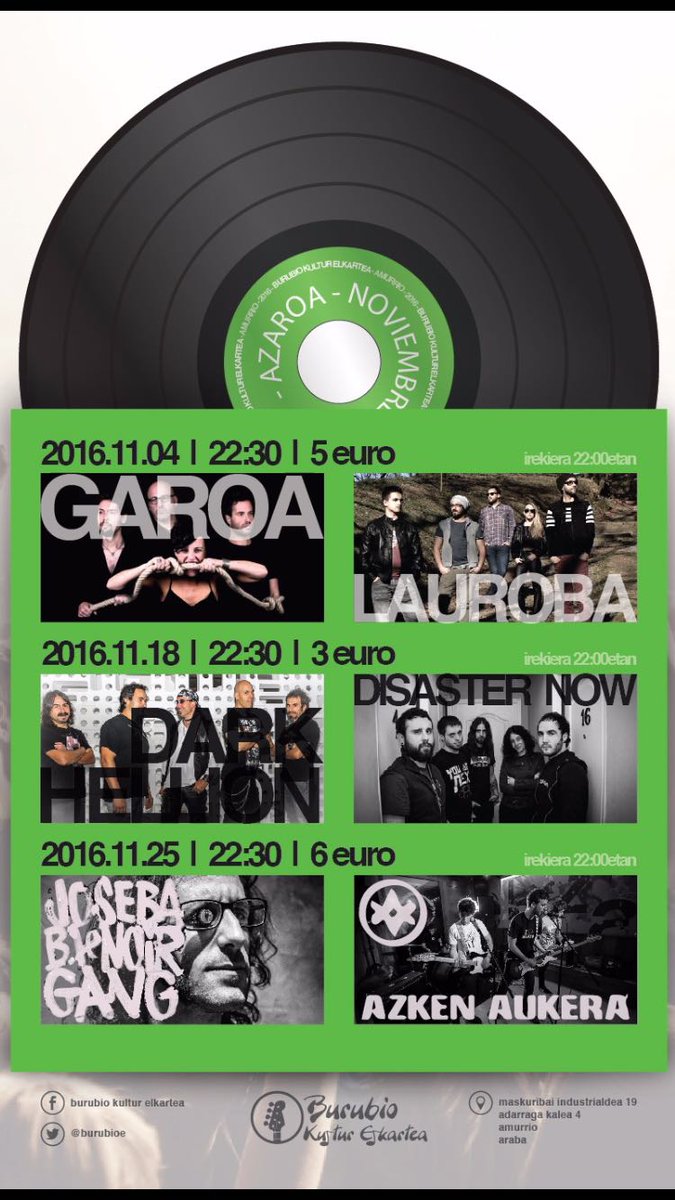 BurubioKE's tweet photo. Egunon!!! Gogoratu ostiral honetan metal kontzertua daukagula !!!!
||| Dark Hellion + Disaster Now |||   22:00 https://t.co/5ratlPuuRh