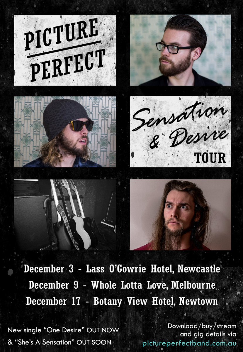 "Sensation &amp; Desire" Tour in December! + new single "She's A Sensation" out soon! #tour #livemusic #keepsydneyopen #beards