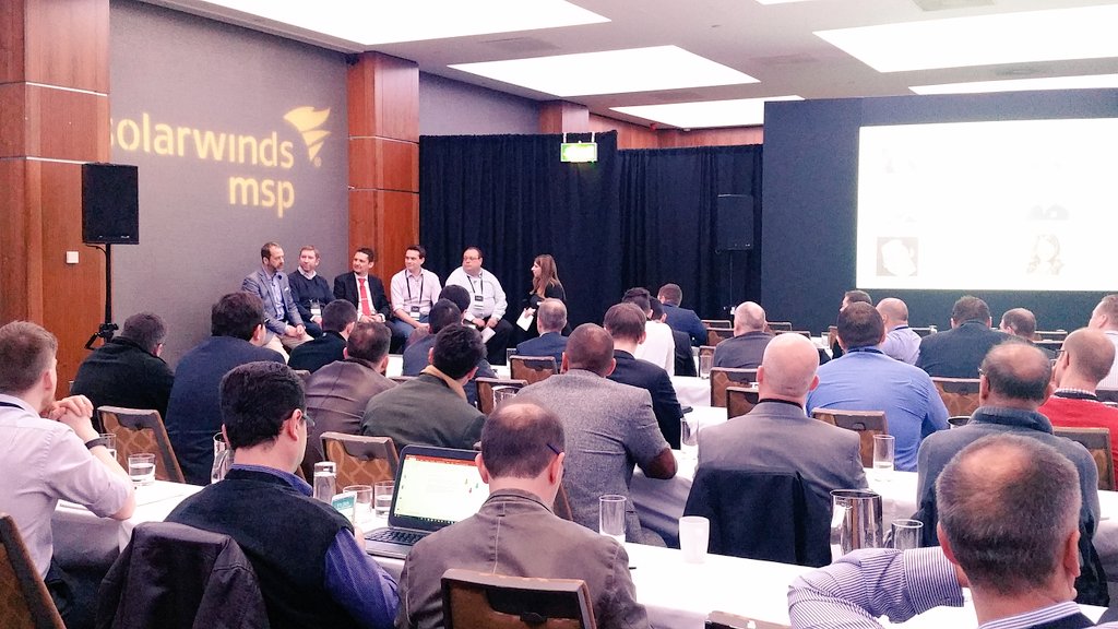 dlister28's tweet photo. Packed room and some great questions from the floor at our peer panel day 2 at #MAX2016 @SolarWindsMSP #businessinsights https://t.co/hjfUyOl4E8