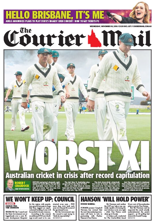 LachlanHeywood's tweet photo. Baggy Green in crisis @couriermail https://t.co/QphBcHvNcX