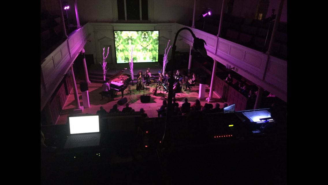 Huge thank you to the brilliant <a href="/gethinjohn/">Gethin John</a> <a href="/jimtimtom/">James T Thomas</a> &amp; Katy Morison for managing the screen, lights &amp; sounds at each performance 🍃🍃