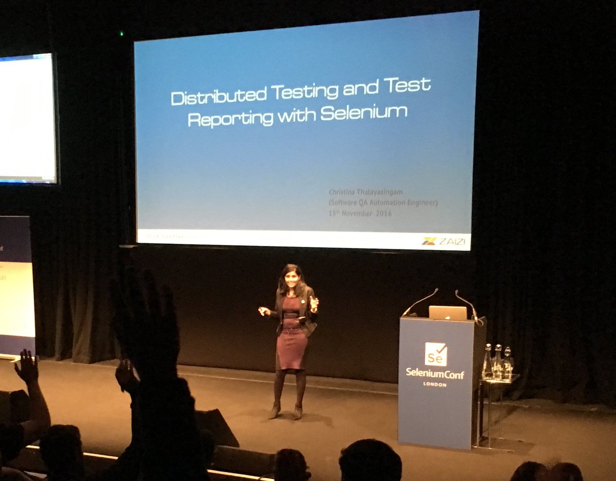 Zaizi's tweet image. #Distributedtesting and #testreporting for #continuousintegration at #SeleniumConf, talk by @ChristinaThalay from @Zaizi