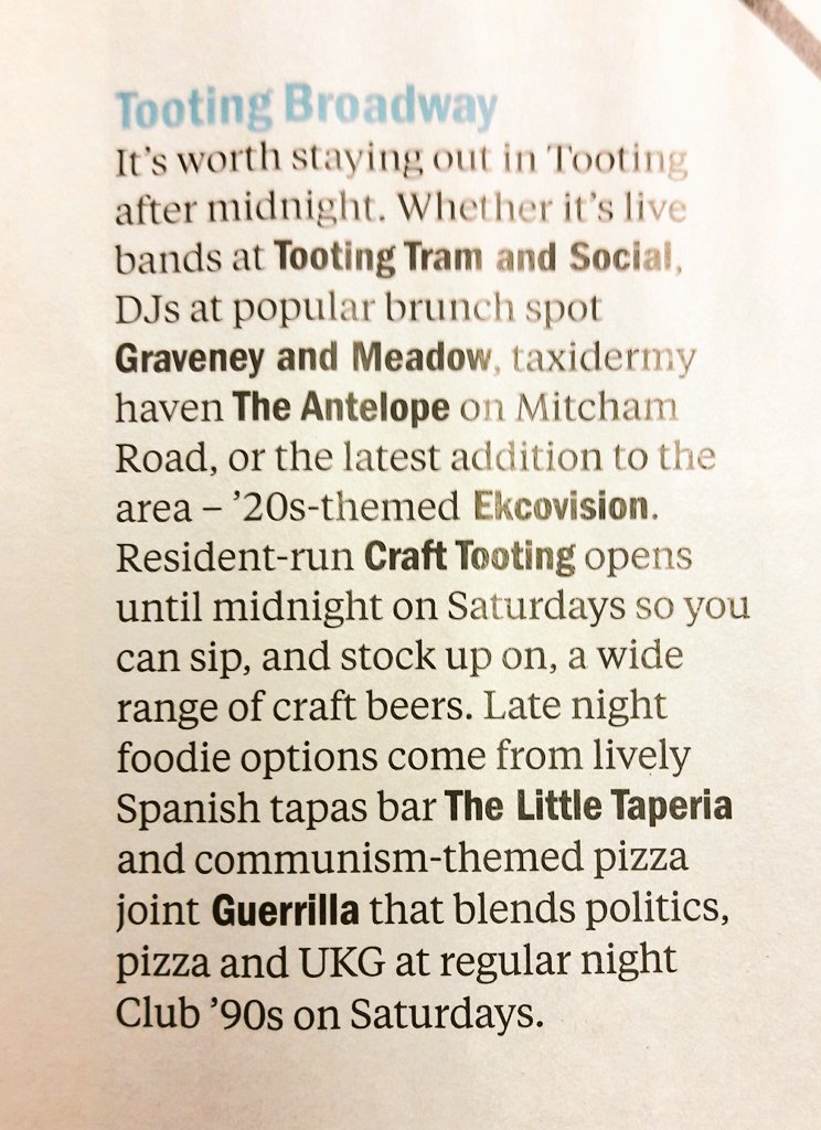 bwmarkettooting's tweet photo. Great to see the brilliant @CraftTooting mentioned in today's @TimeOutLondon! #Tooting #CraftBeer https://t.co/hC1m2LgOL8