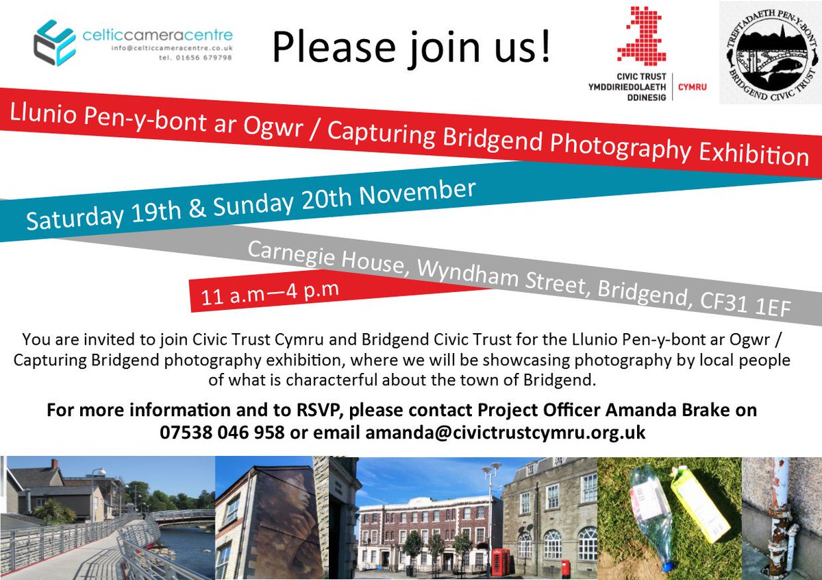 Please join us for our 'Capturing Bridgend' exhibition this weekend. The awards ceremony will take place at 2pm - see you there!