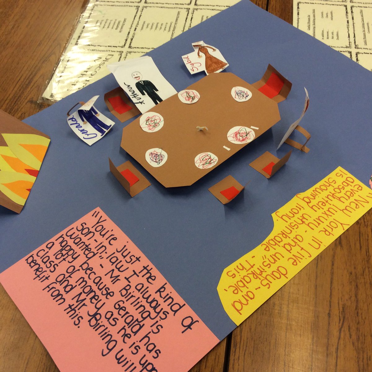 GSHS_English's tweet image. Excellent visual representations of Act 1 'An Inspector Calls' by 9g1