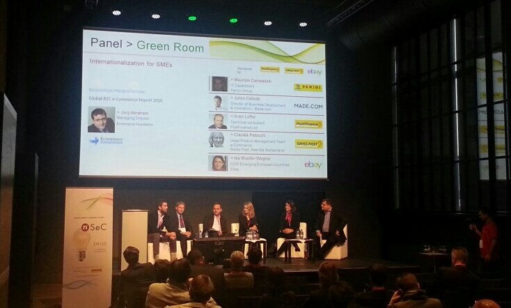 netcommsuisse's tweet photo. Speaking on #internationalization 4 #SMEs with speakers from @OfficialPanini @PostFinance @SwissPost @eBayForBusiness @madedotcom #SeC2016 https://t.co/lWus0Ru6ry