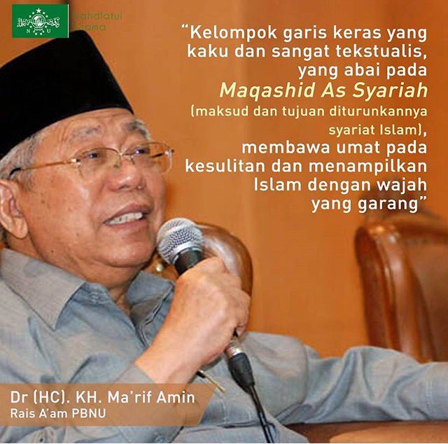 NU_bersatu's tweet photo. Rais Aam PBNU KH Ma'ruf Amin: Mari berislam secara moderat. https://t.co/BLkE5ETglV