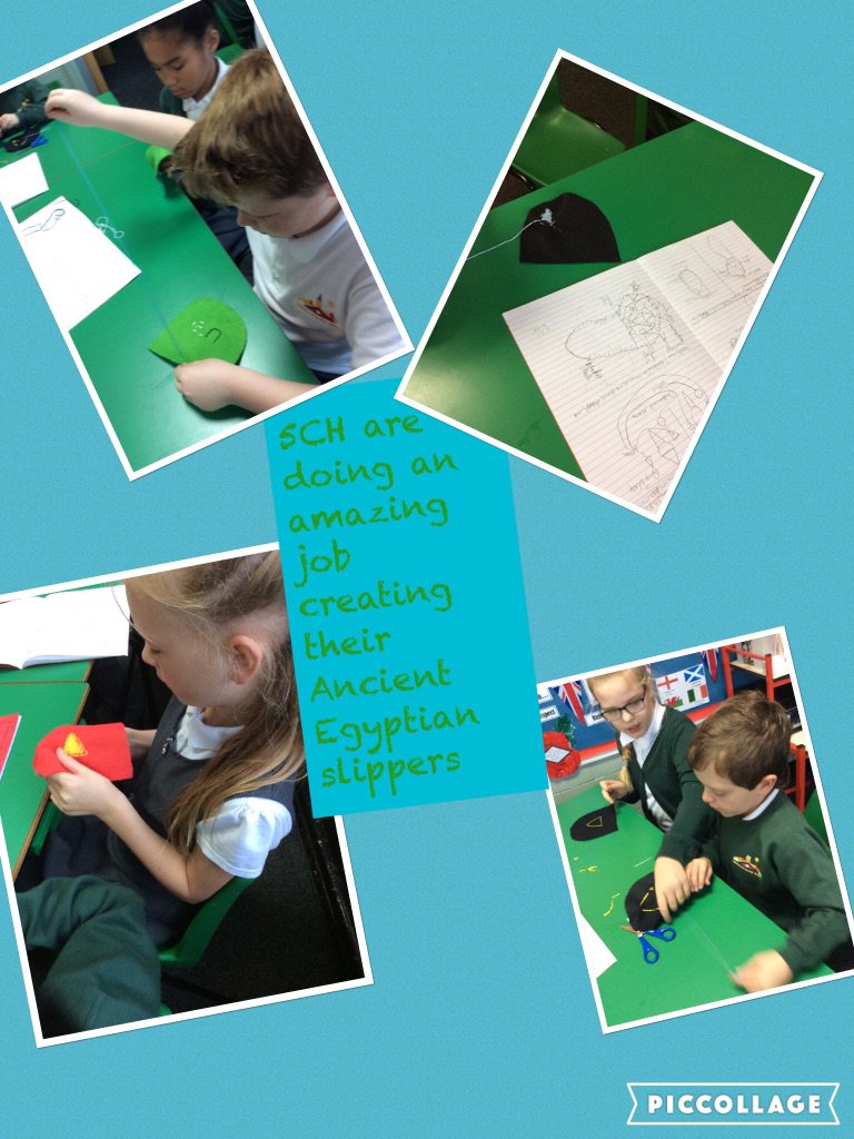 Miss_MJMurray's tweet photo. 5CH have made a great start on their Ancient Egyptian slipper designs. @LiscardPrimary https://t.co/2MIyZqe6Ub