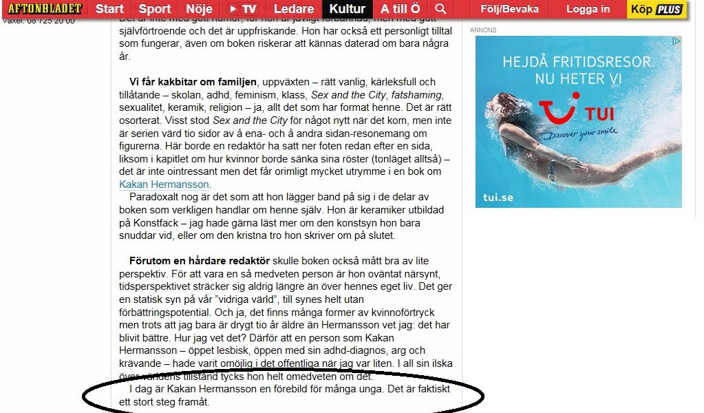annie_burgess's tweet image. Frågan är varför @tuisverige fortf vill annonsera här, där @AftonbladetK glorifierar lite gammalt hederligt polishat. #svpol #pr #kakan