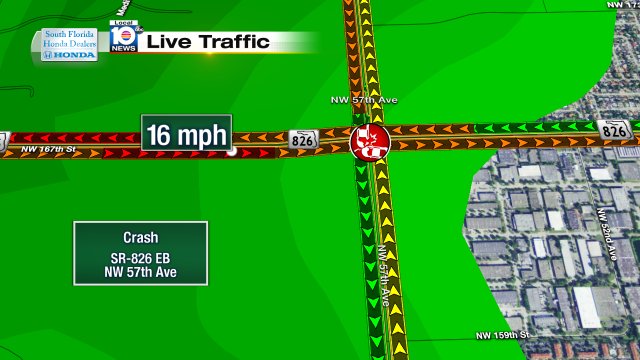 Crash on SR-826 EB at NW 57th Ave #traffic #miami https://t.co/s0pxs0eHx2