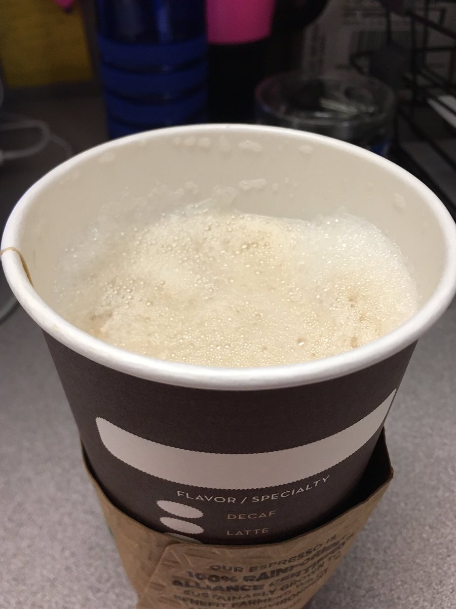 RDoctrow's tweet photo. @DunkinDonuts if your policy is 1 inch of air, 1 inch of foam, and the rest coffee, is there really any room for coffee in your smalls? https://t.co/i0qsEsCYk1