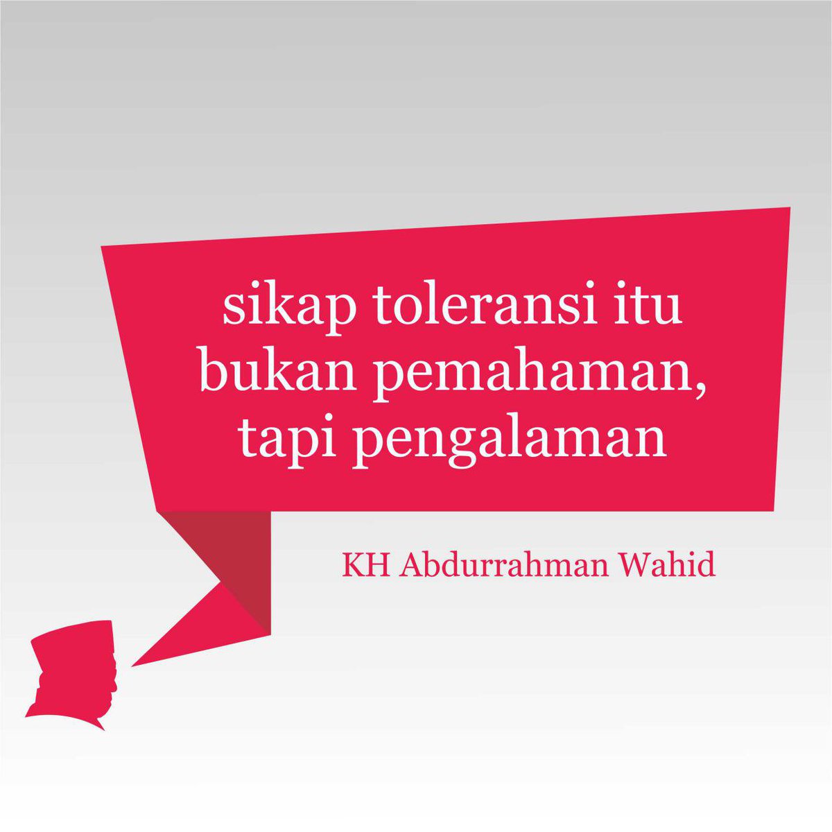 AlissaWahid's tweet photo. Sikap toleransi itu bukan pemahaman, tapi pengalaman. - Gus Dur. 
Maka bergaullah dengan sebanyak2nya orang.. https://t.co/tqzBkatDiC