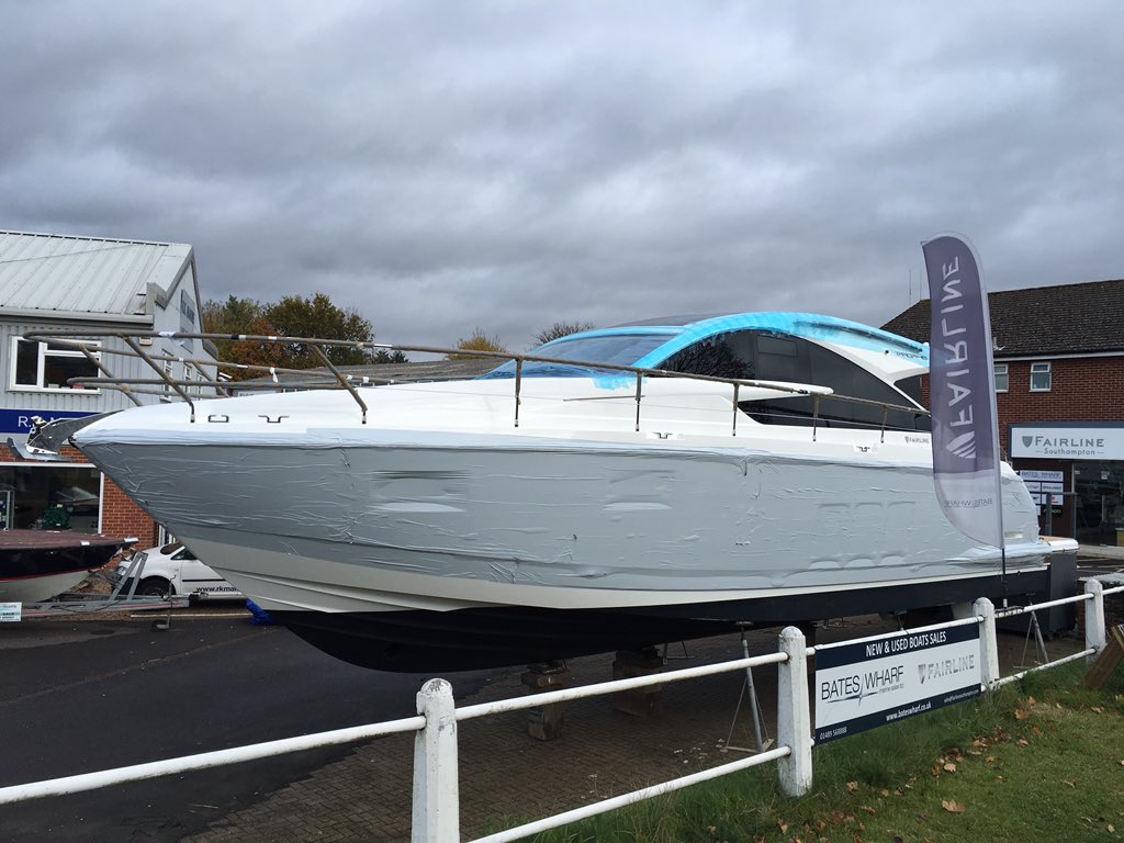 fairlinesoutham's tweet photo. Our Targa 48 GT is getting un-wrapped, she could be wrapped up again for Christmas!!! #bigpresent @FairlineLtd https://t.co/3rmouZyERe