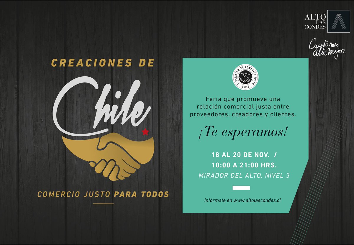 Bioaudita's tweet photo. #FeriaComercioJusto
18 al 20 de Noviembre, 10:00 a 21:00 hrs, Mirador del Alto, Nivel 3.

#másInfo https://t.co/eZTVJtvuhq https://t.co/ujB7ONBzt7